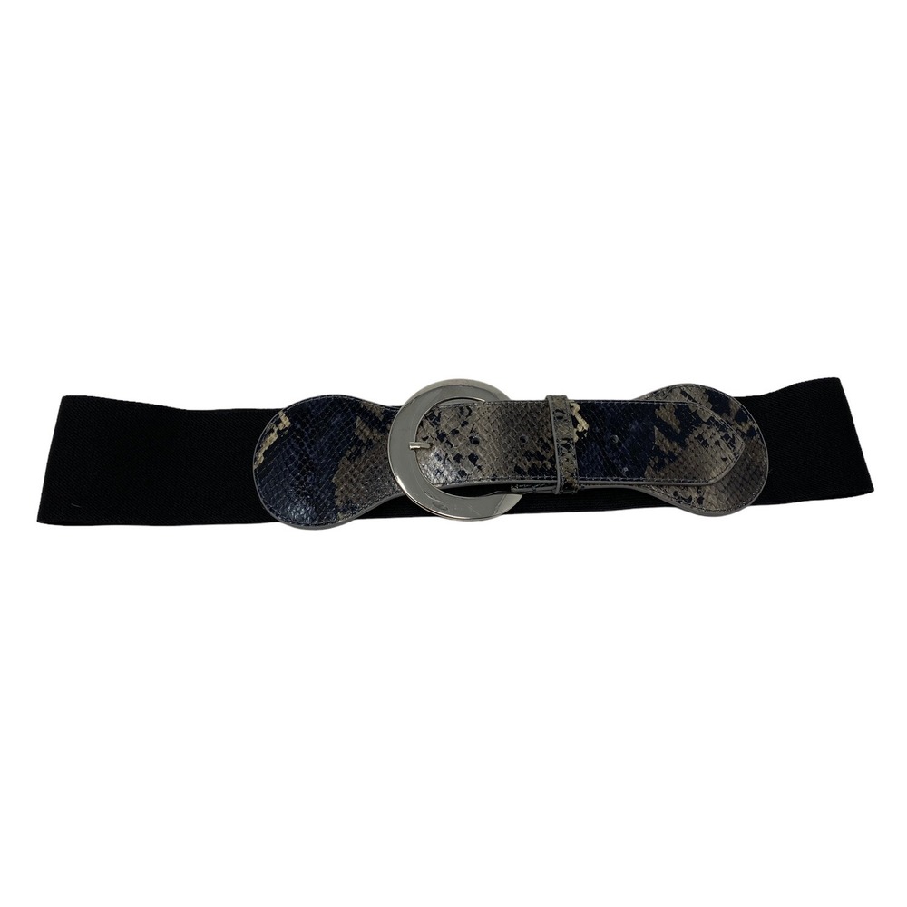 New York & Company Wide Snakeskin Print Elastic Waist Belt Women's Size L / XL